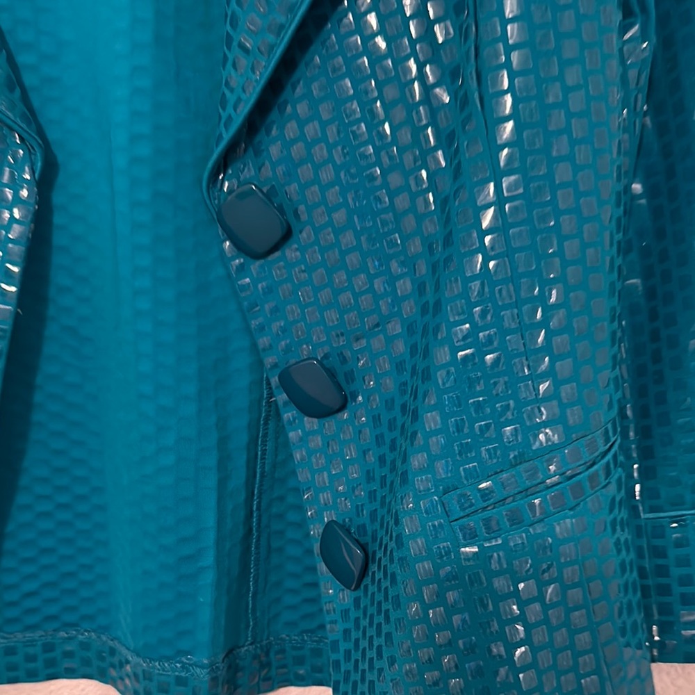 Clara S. Teal Blue sequin Blazer Design - Picture 5 of 11